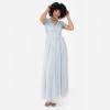 Maya Deluxe Robe de Soirée Femme Maxi, à Manches Courtes, Taille Empire, Robe Demoiselle d&rsquo;honneur, pour Bal, Mariages(Ice Blue)