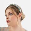 Maya Deluxe Womens Embellished Headband for Ladies Adults Sequin Alice Band Bridal Hair Accessories Bridesmaid Evening Formal, Bandeau aux femmes, Green Lily, One Size