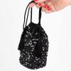 Maya Deluxe Womens Handbag Ladies Sequin Bag Bridesmaids Sparkling Drawstring Coin Purse Pouch for Evening Prom Party, Embrayage Femme, Noir, Taille Unique