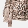 Maya Deluxe Womens Sequin Handbag Ladies Sequin Bag for Bridesmaids Sparkling Drawstring Coin Purse Pouch for Evening Prom Party, Embrayage aux femmes, Taupe Blush,(Taupe Blush)