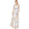 Anaya with Love Women&rsquo;s Maxi Dress Ladies Sleeveless Square Neck Bow Tie Straps A-Line Floral Shirred Back Bridesmaid Wedding Guest Prom Femme(Ivory Floral Print)