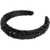 Maya Deluxe Womens Embellished Headband for Ladies Adults Sequin Alice Band Bridal Hair Accessories Bridesmaid Evening Formal, Bandeau aux femmes, Black, One Size