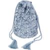 Maya Deluxe Womens Handbag Ladies Sequin Bag Bridesmaids Sparkling Drawstring Coin Purse Pouch for Evening Prom Party, Embrayage Femme(Vieux Bleu)