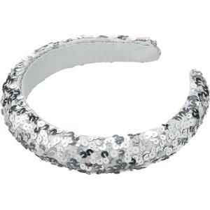 Maya Deluxe Womens Embellished Headband for Ladies Adults Sequin Alice Band Bridal Hair Accessories Bridesmaid Evening Formal, Bandeau aux femmes, silver, One Size