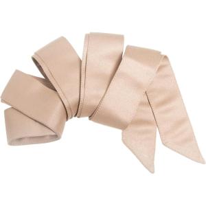 Maya Deluxe Womens Sash Belt Ladies Satin Sash Waist Tie Ribbon Bow Accessory For Bridesmaids Bridal Wedding Prom Evening Occasion ceinture De las mujeres(Taupe Blush)