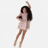 Maya Deluxe Girl&rsquo;s Dress Sequin Sparkling Party Flower Short Sleeve Midi Wedding Guest Tutu Frilly Kids Childrens Prom(Frosted Pink)