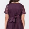 Maya Deluxe Robe Midi pour Fille avec Paillettes pour Mariage, Anniversaire, Demoiselle d&rsquo;honneur(Baie)