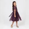 Maya Deluxe Robe Midi pour Fille avec Paillettes pour Mariage, Anniversaire, Demoiselle d&rsquo;honneur(Baie)
