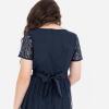 Maya Deluxe Robe Midi pour Fille avec Paillettes pour Mariage, Anniversaire, Demoiselle d&rsquo;honneur(Bleu Marine)
