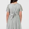 Maya Deluxe Robe Midi pour Fille avec Paillettes pour Mariage, Anniversaire, Demoiselle d&rsquo;honneur(Lys Vert.)
