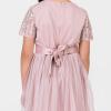 Maya Deluxe Robe Midi pour Fille avec Paillettes pour Mariage, Anniversaire, Demoiselle d&rsquo;honneur(Rose Givré.)