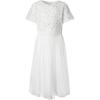 Maya Deluxe Robe Midi pour Fille avec Paillettes pour Mariage, Anniversaire, Demoiselle d&rsquo;honneur(Ivoire)