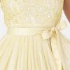 Maya Deluxe Ceinture pour Tenue de Ceremonie Femme en Satin de Taille Nœud Accessoire pour Demoiselles D&rsquo;honneur Mariage Robe Belt Femme(Citron)