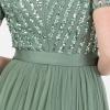 Maya Deluxe Ceinture pour Tenue de Ceremonie Femme en Satin de Taille Nœud Accessoire pour Demoiselles D&rsquo;honneur Mariage Robe Belt Femme(Deep Mint)