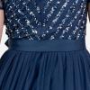 Maya Deluxe Ceinture pour Tenue de Ceremonie Femme en Satin de Taille Nœud Accessoire pour Demoiselles D&rsquo;honneur Mariage Robe Belt Femme(French Navy)