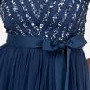 Maya Deluxe Ceinture pour Tenue de Ceremonie Femme en Satin de Taille Nœud Accessoire pour Demoiselles D&rsquo;honneur Mariage Robe Belt Femme(French Navy)
