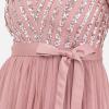 Maya Deluxe Womens Sash Belt Ladies Satin Sash Waist Tie Ribbon Bow Accessory For Bridesmaids Bridal Wedding Prom Evening Occasion Belt Femme(Vintage Rose)