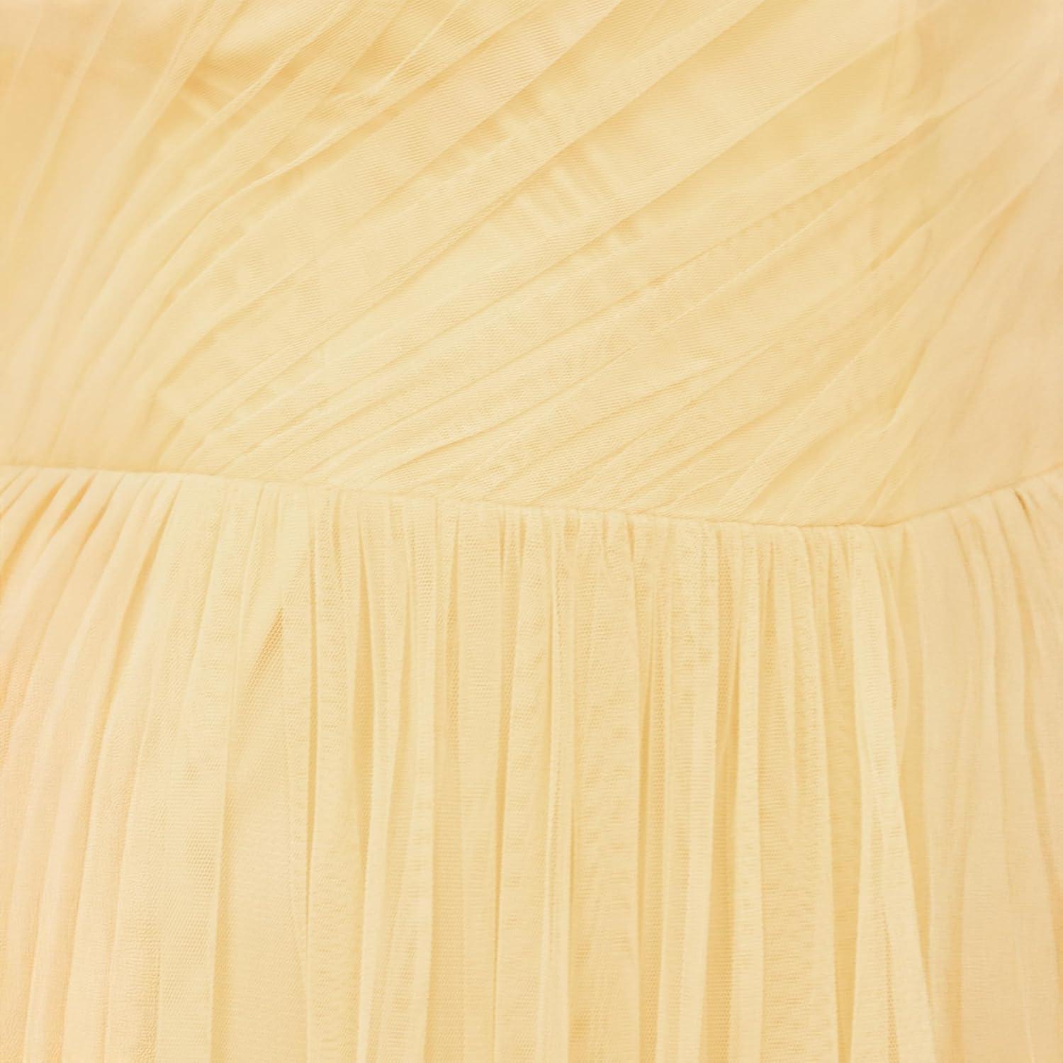 image:imageWomens Ladies Maxi One Cold Shoulder Dress with Slit Split Sleeveless Prom Wedding Guest Bridesmaid Ball Evening GownButter Yellow